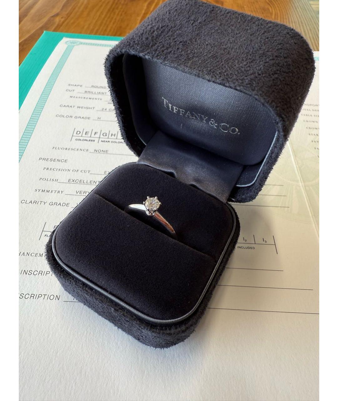 TIFFANY&CO Белое платиновое кольцо, фото 4