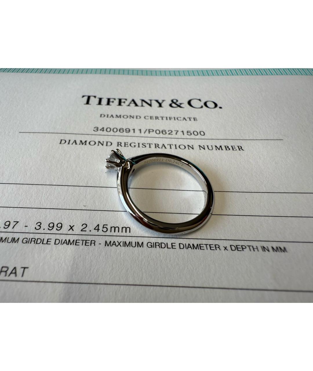 TIFFANY&CO Белое платиновое кольцо, фото 6