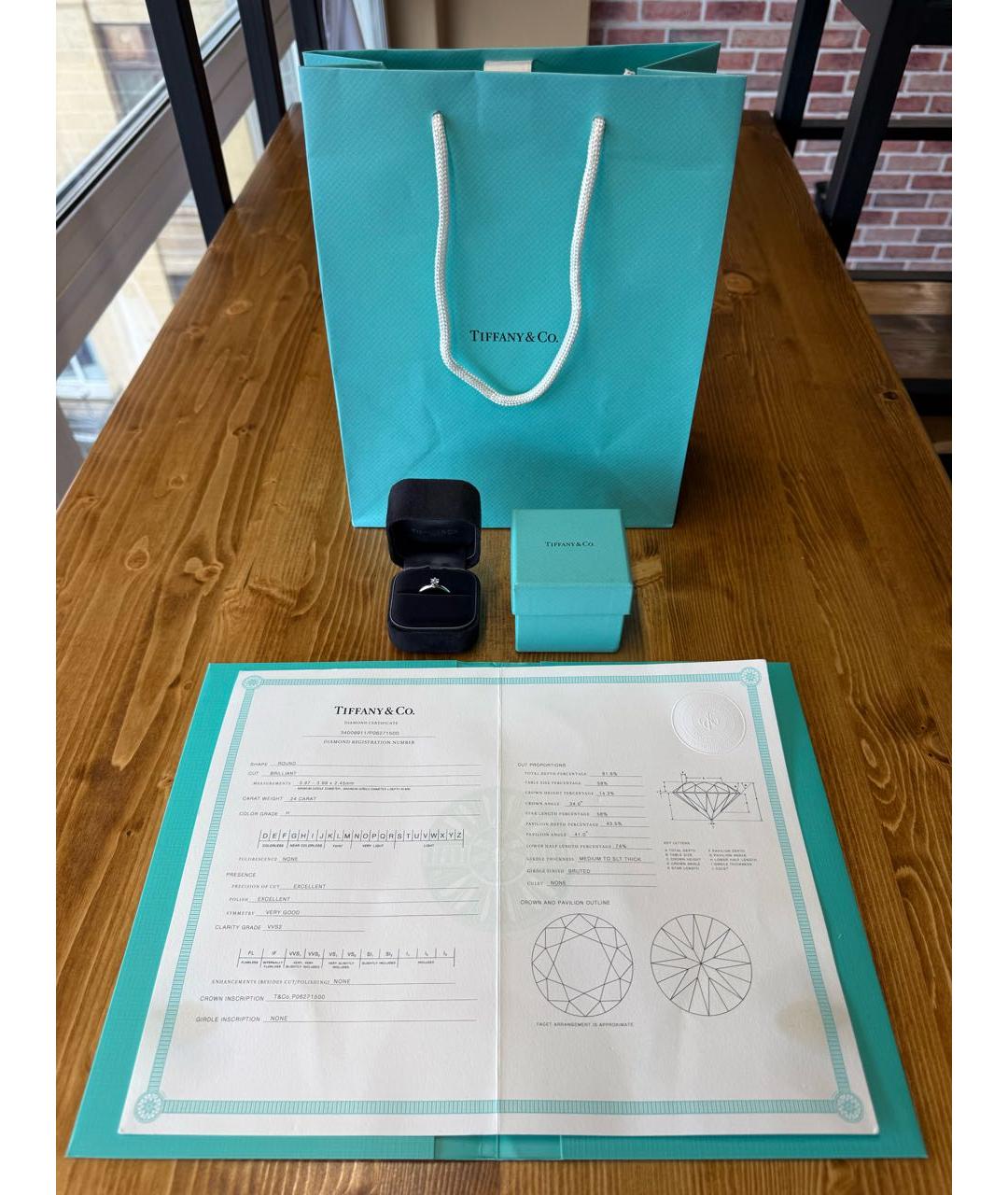 TIFFANY&CO Белое платиновое кольцо, фото 2
