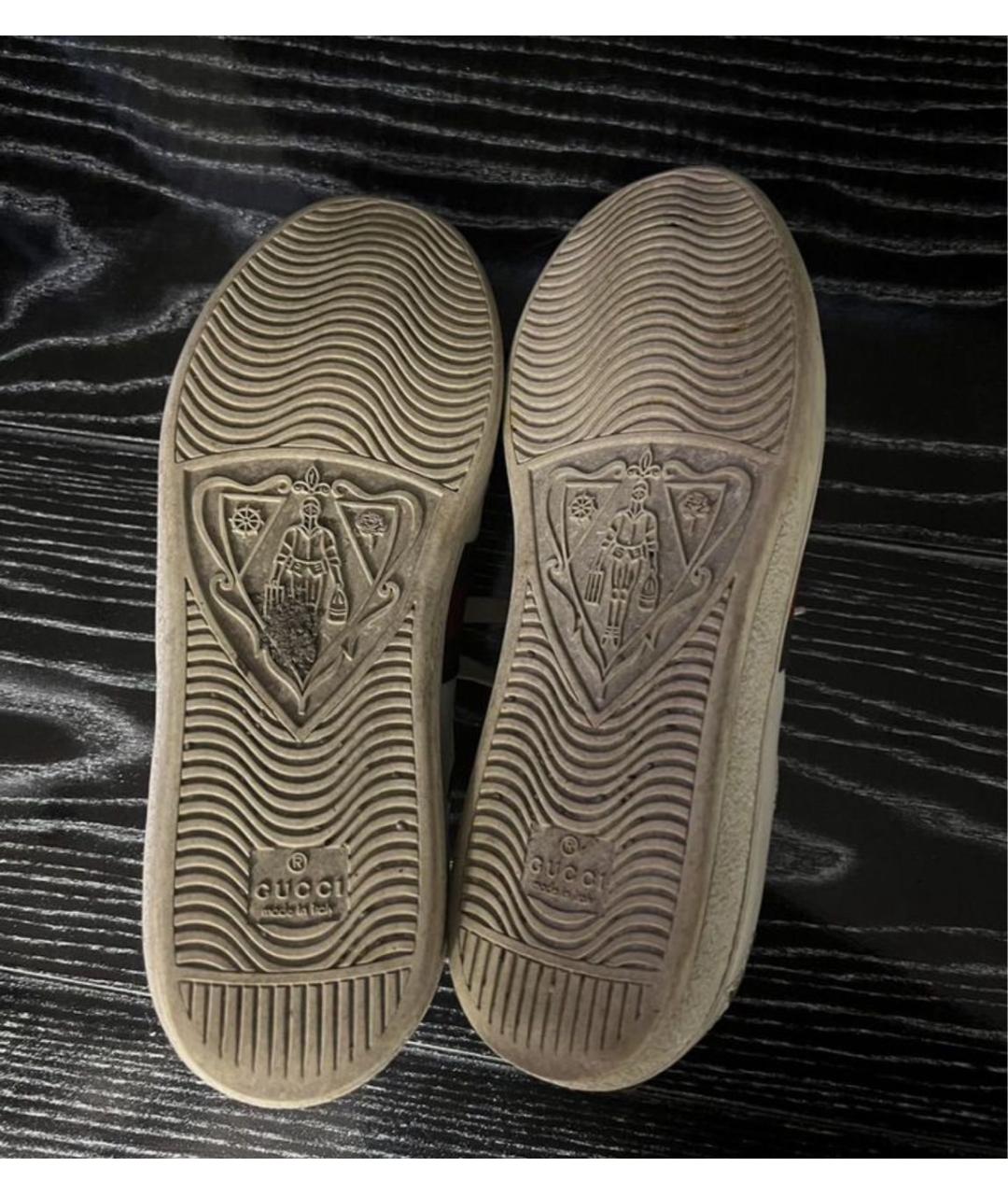 GUCCI Белые кожаные кеды, фото 6