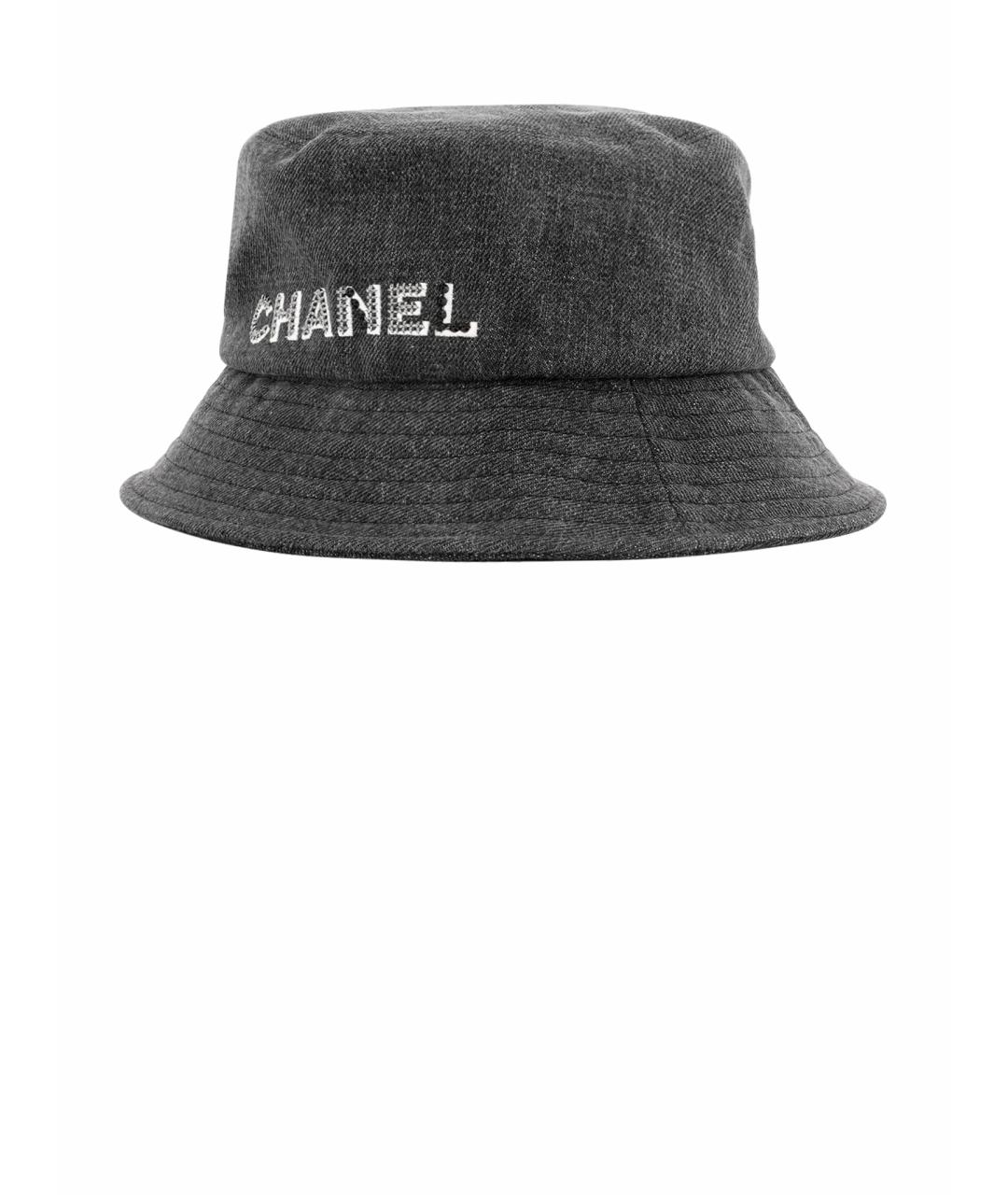 CHANEL Антрацитовая хлопковая панама, фото 5