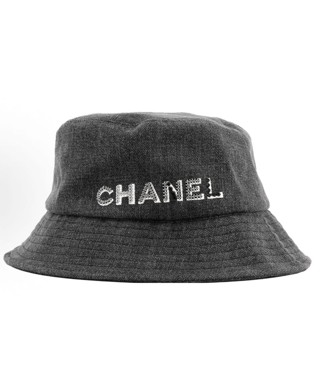 CHANEL Антрацитовая хлопковая панама, фото 2