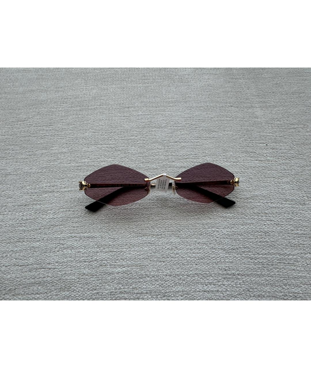 CARTIER Розовые металлические солнцезащитные очки, фото 4