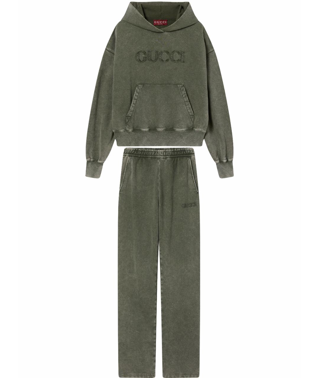 GUCCI Хаки хлопковый костюм с брюками, фото 1