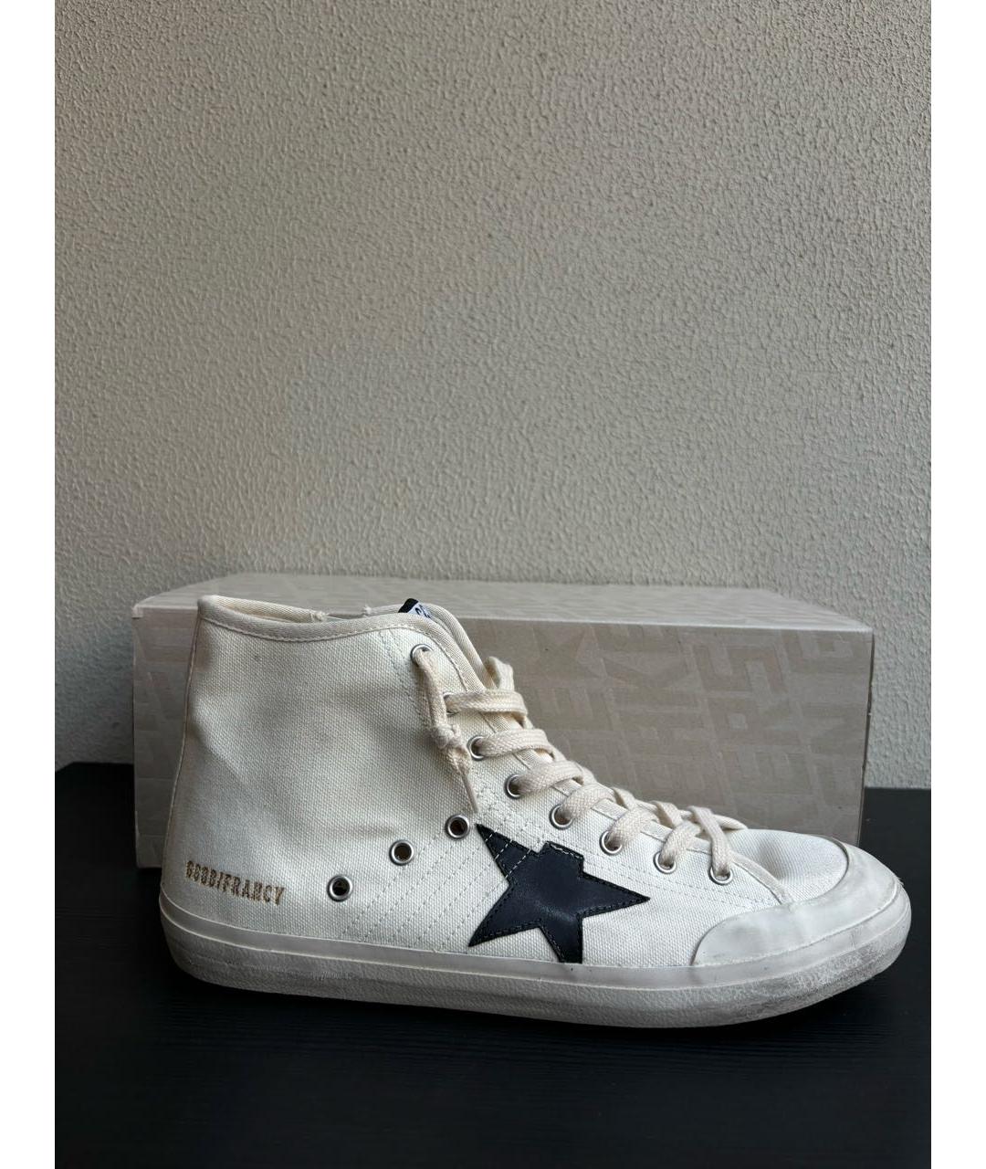 GOLDEN GOOSE DELUXE BRAND Белые синтетические высокие кроссовки / кеды, фото 5