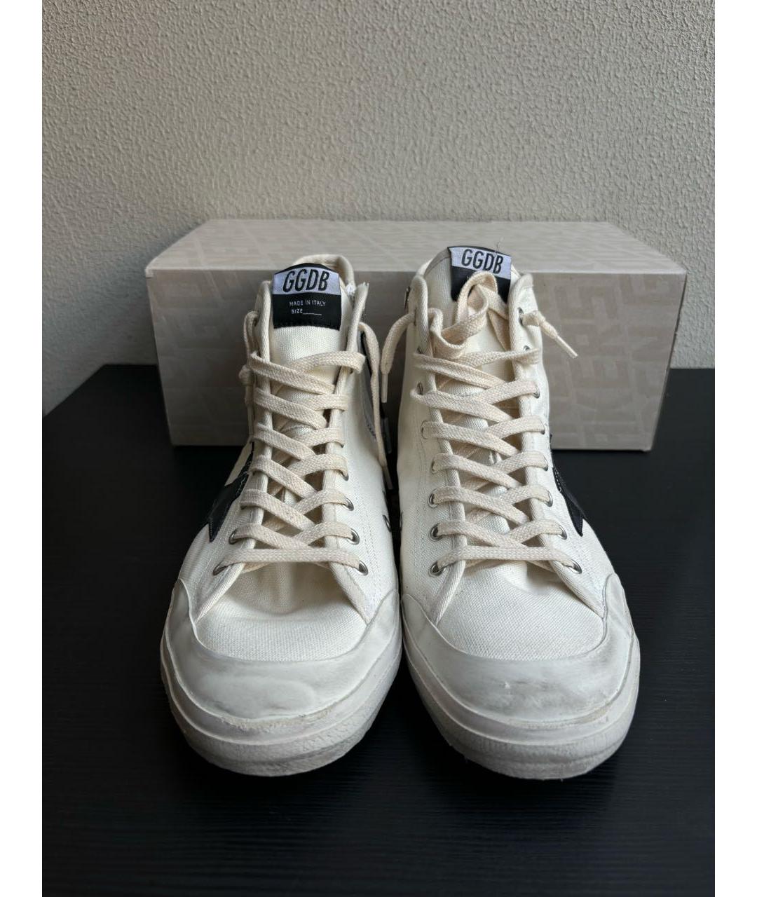 GOLDEN GOOSE DELUXE BRAND Белые синтетические высокие кроссовки / кеды, фото 2