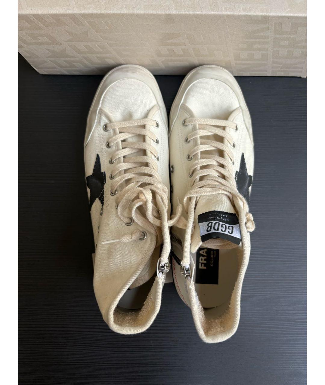 GOLDEN GOOSE DELUXE BRAND Белые синтетические высокие кроссовки / кеды, фото 3