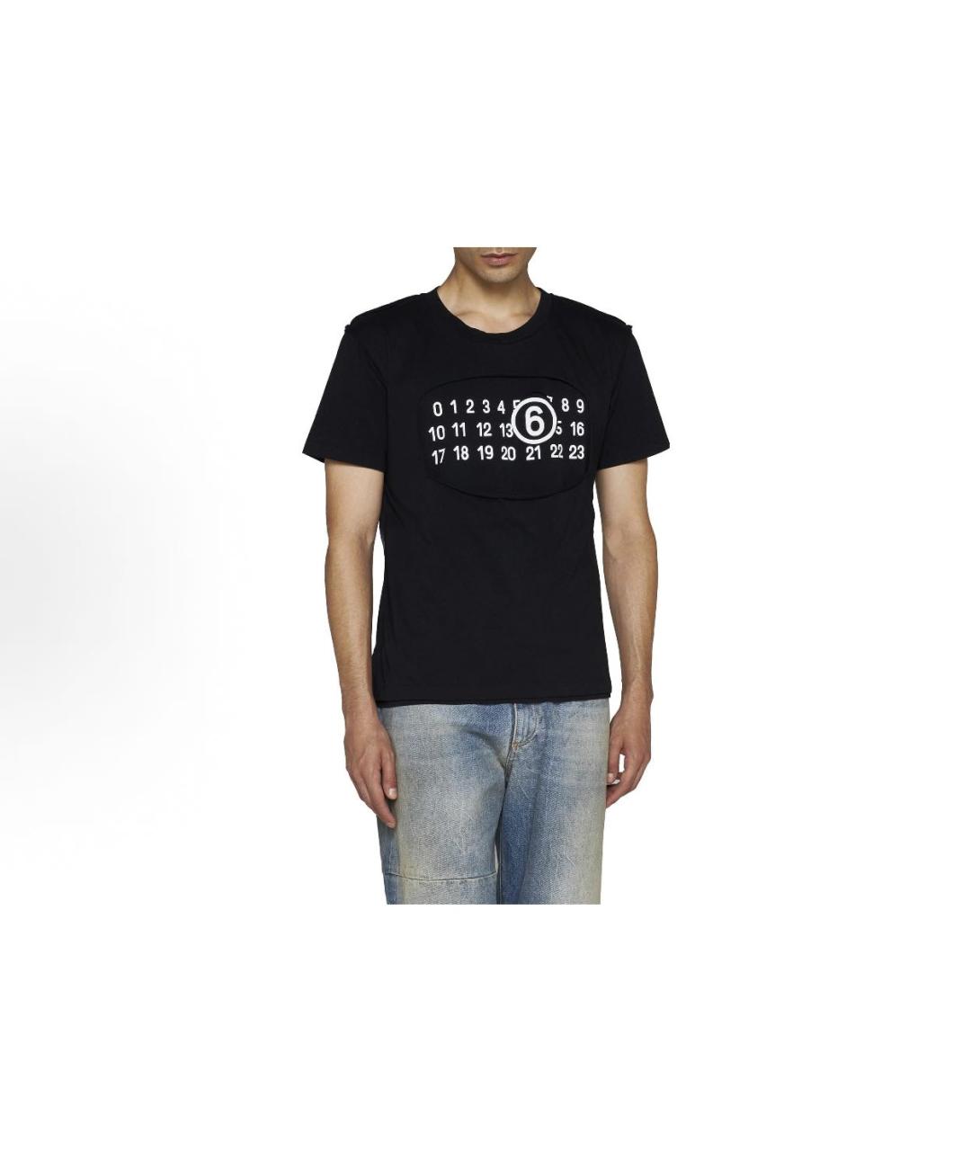 MM6 MAISON MARGIELA Черная хлопковая футболка, фото 3