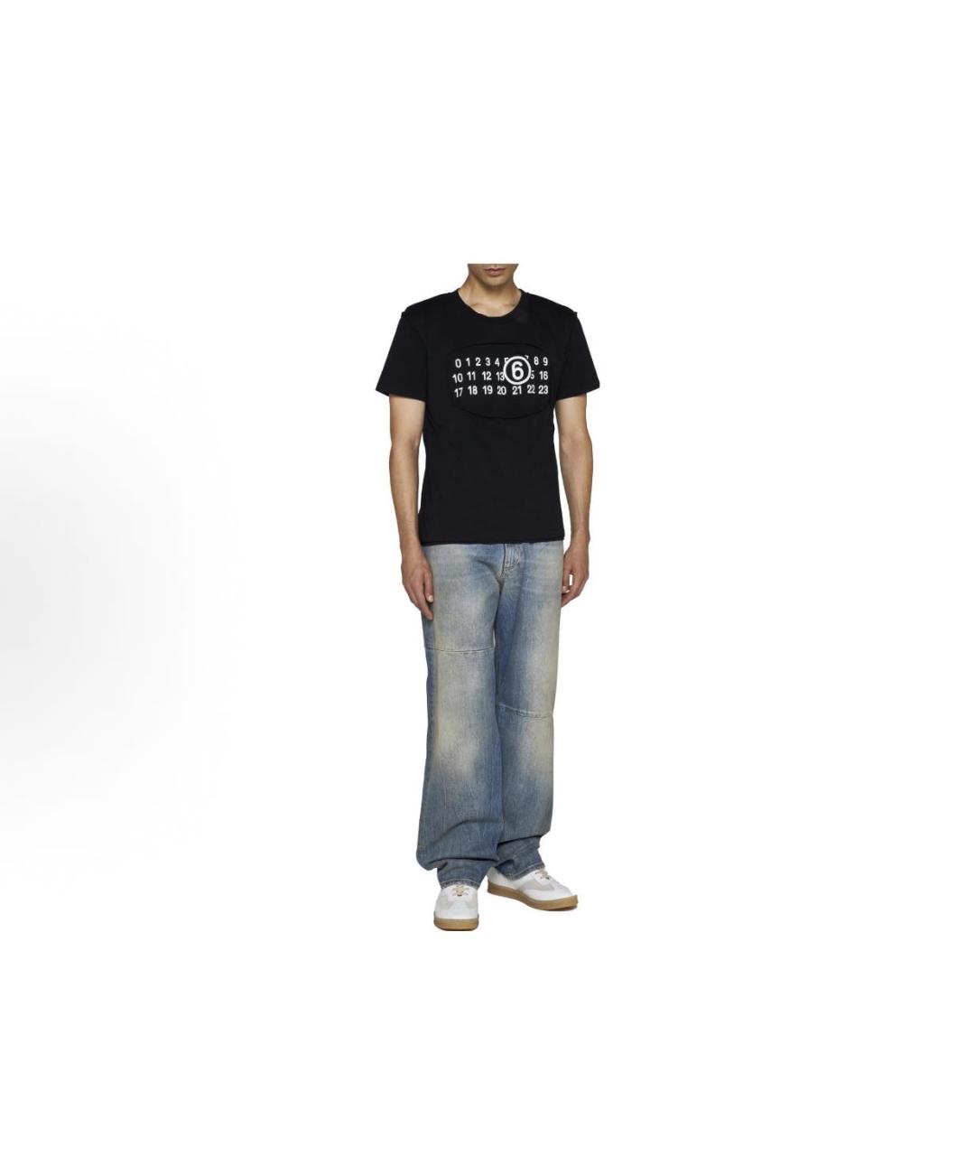 MM6 MAISON MARGIELA Черная хлопковая футболка, фото 2