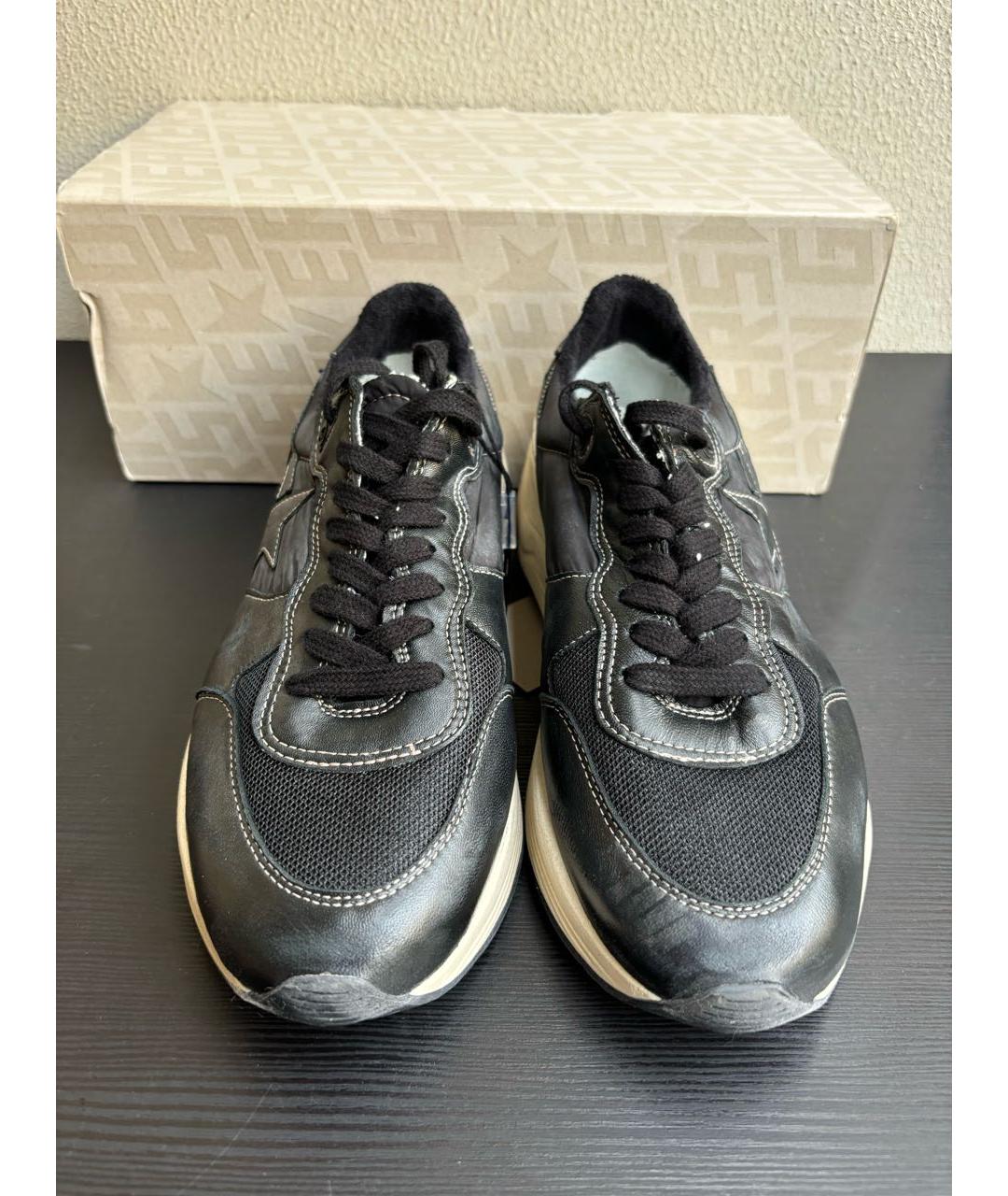 GOLDEN GOOSE DELUXE BRAND Черные кожаные низкие кроссовки / кеды, фото 2