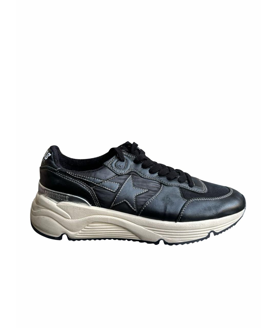 GOLDEN GOOSE DELUXE BRAND Черные кожаные низкие кроссовки / кеды, фото 1