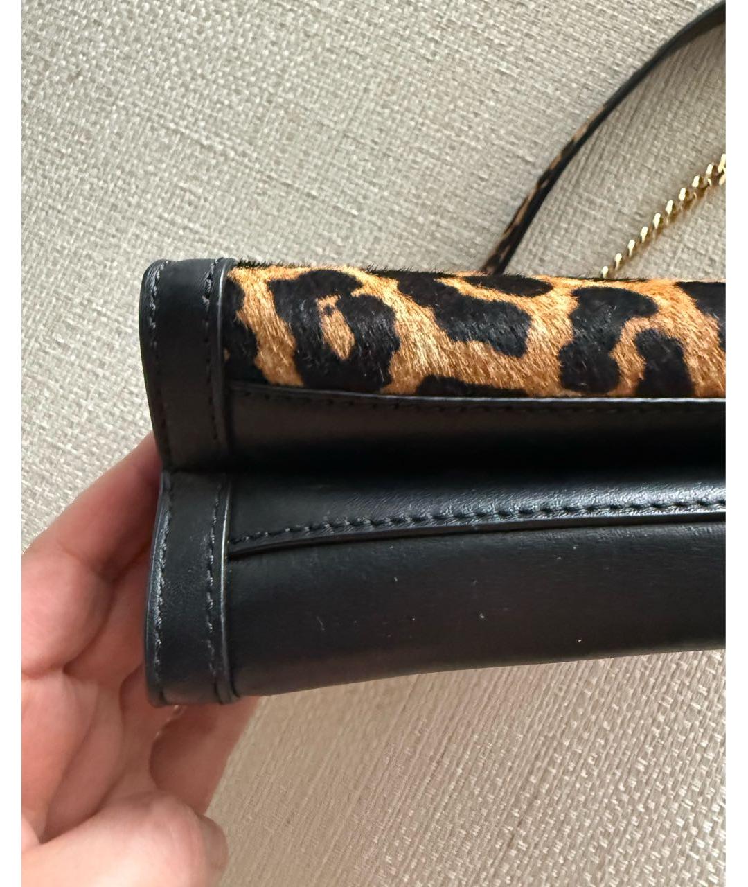 MICHAEL MICHAEL KORS Коричневая меховая сумка через плечо, фото 3