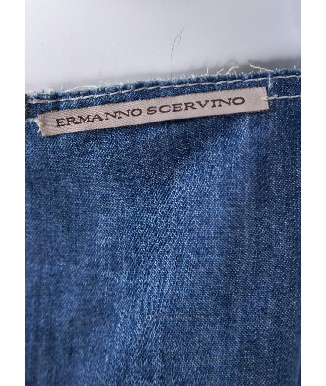 ERMANNO SCERVINO Голубая хлопковая майка, фото 4
