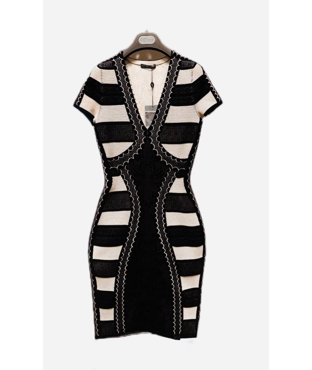 ALEXANDER MCQUEEN Черное вискозное коктейльное платье, фото 8