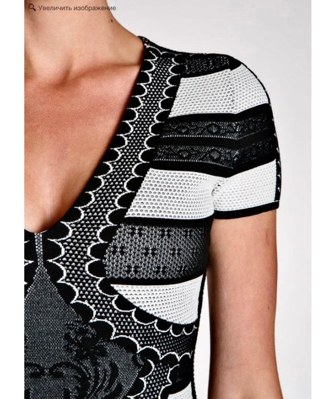 ALEXANDER MCQUEEN Черное вискозное коктейльное платье, фото 4