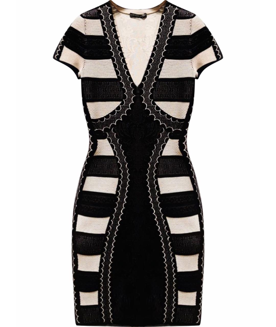 ALEXANDER MCQUEEN Черное вискозное коктейльное платье, фото 1