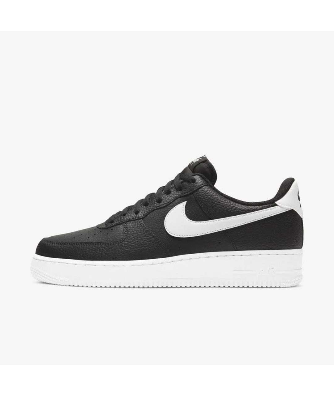NIKE Черные кожаные низкие кроссовки / кеды, фото 6