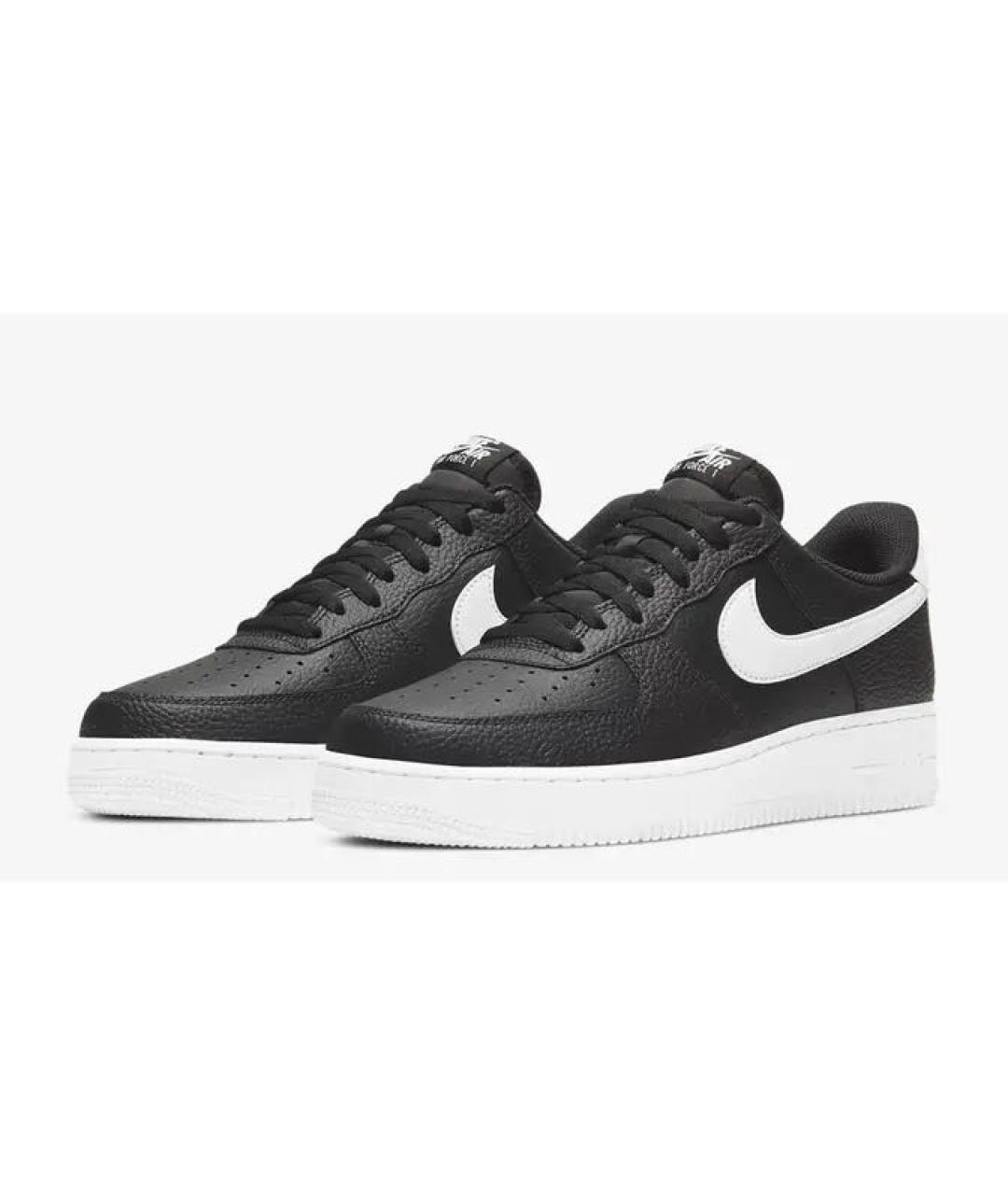 NIKE Черные кожаные низкие кроссовки / кеды, фото 2