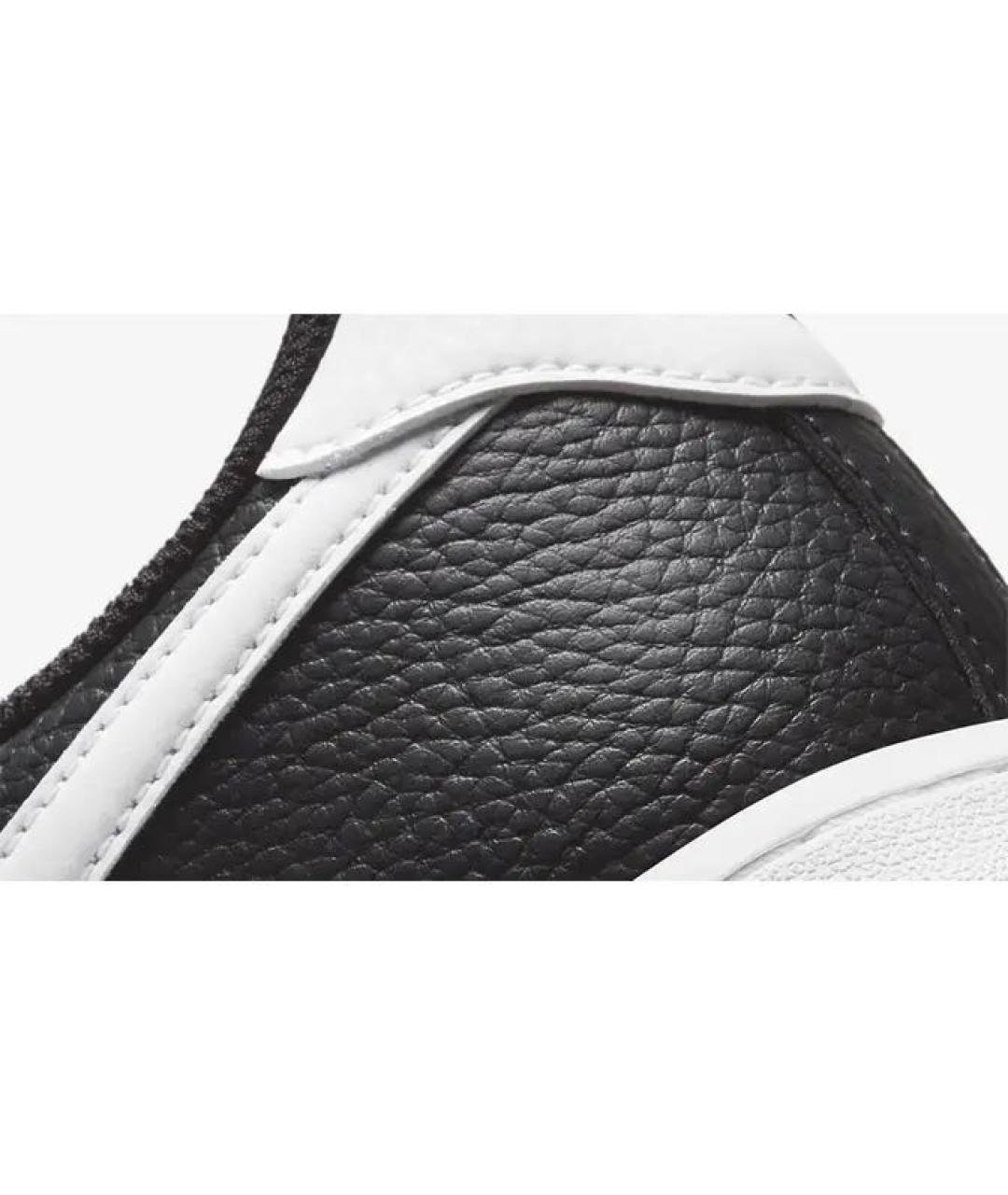 NIKE Черные кожаные низкие кроссовки / кеды, фото 4