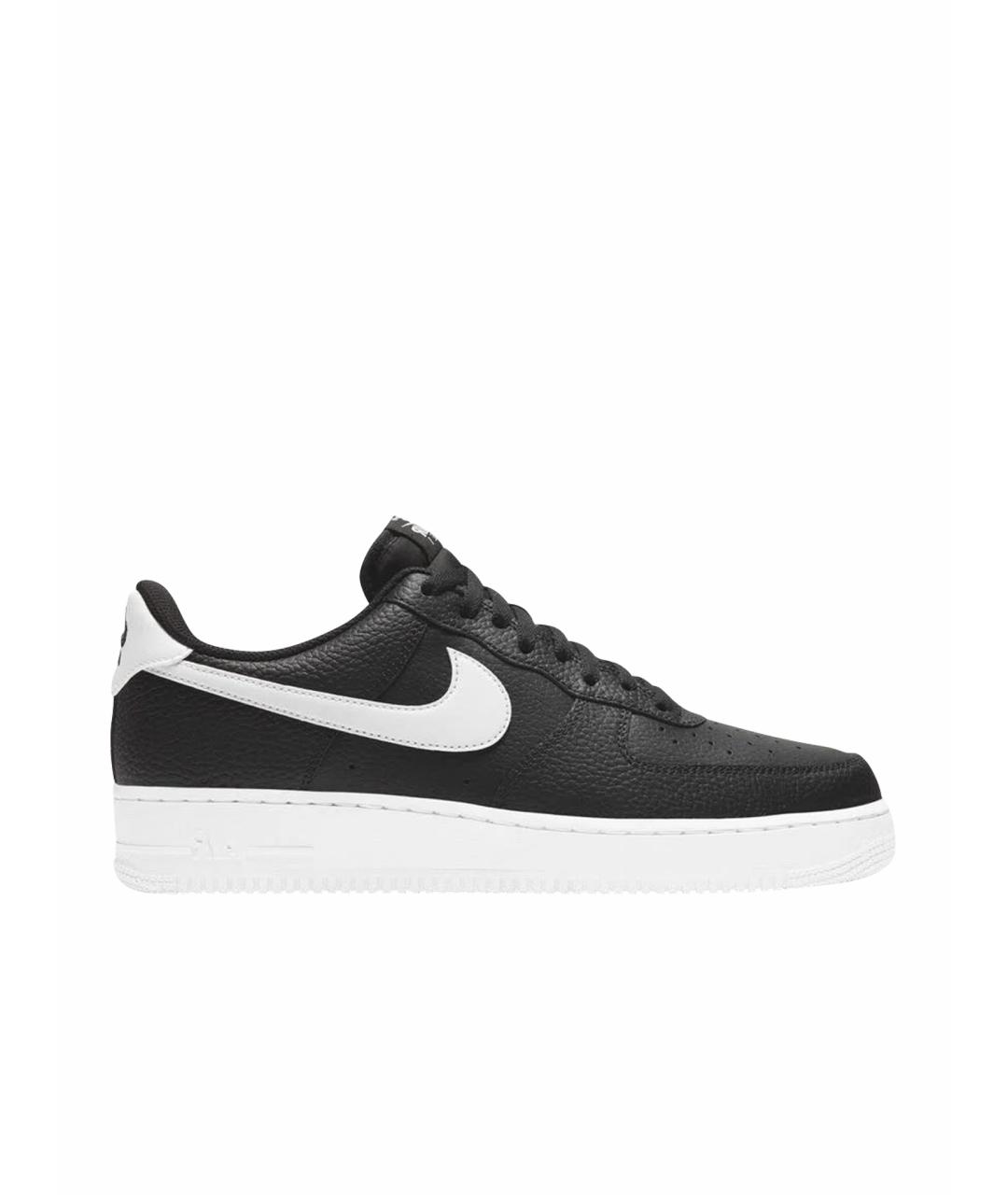 NIKE Черные кожаные низкие кроссовки / кеды, фото 1