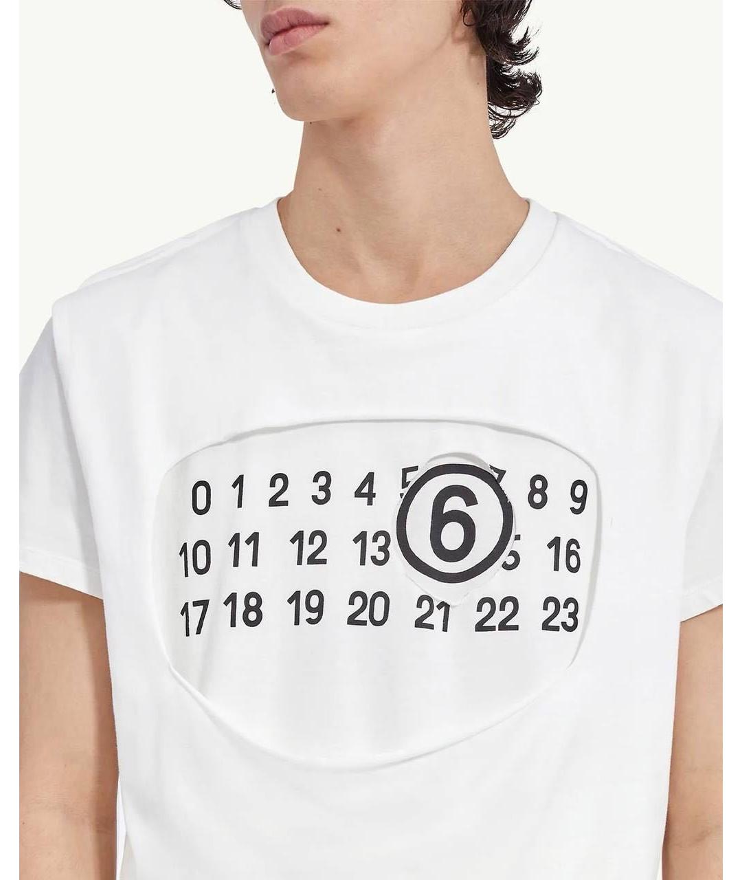 MM6 MAISON MARGIELA Белая хлопковая футболка, фото 4