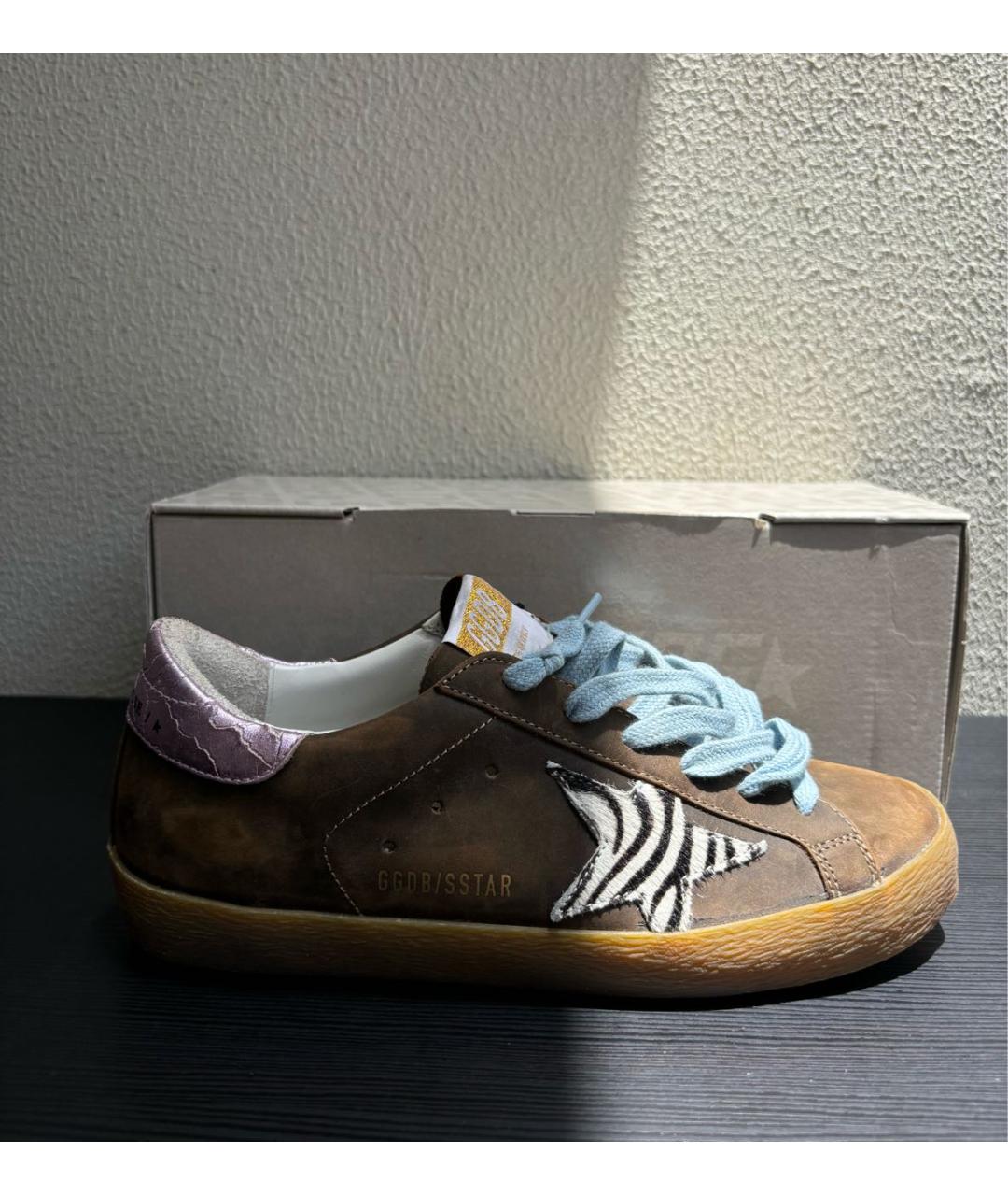 GOLDEN GOOSE DELUXE BRAND Коричневые кожаные кеды, фото 5