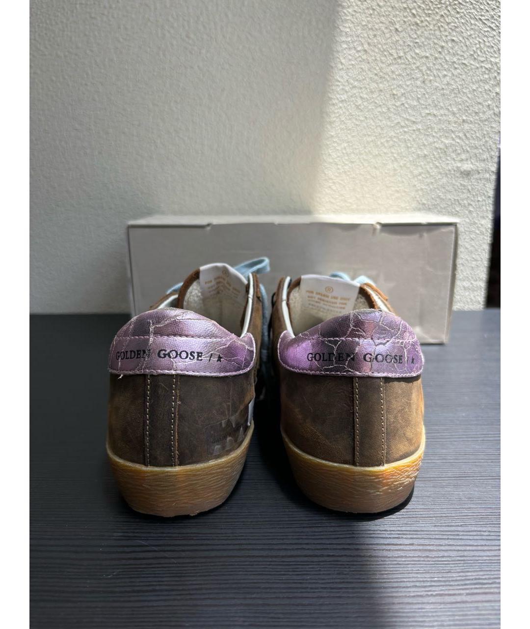 GOLDEN GOOSE DELUXE BRAND Коричневые кожаные кеды, фото 4