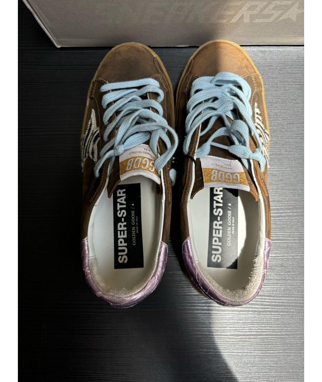 GOLDEN GOOSE DELUXE BRAND Коричневые кожаные кеды, фото 3