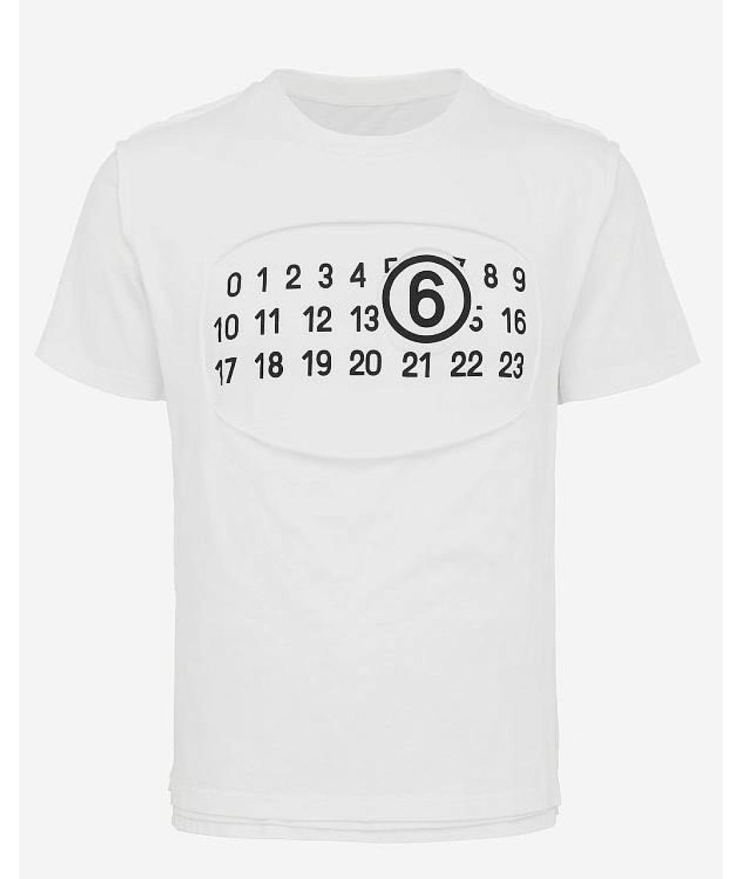 MM6 MAISON MARGIELA Белая хлопковая футболка, фото 5