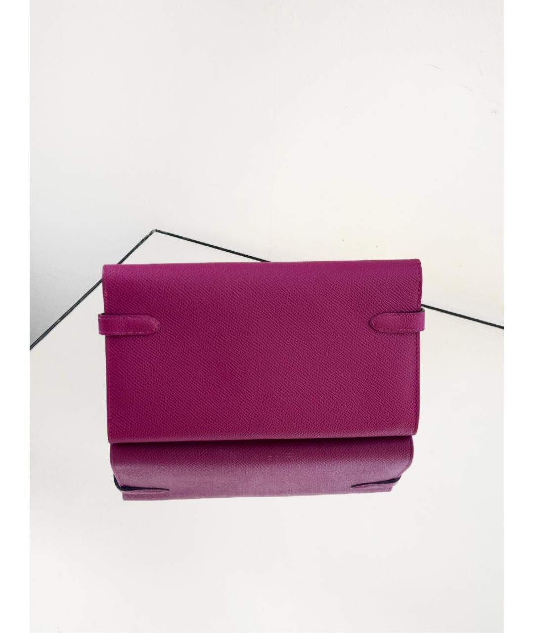 HERMES Фиолетовый кожаный кошелек, фото 4