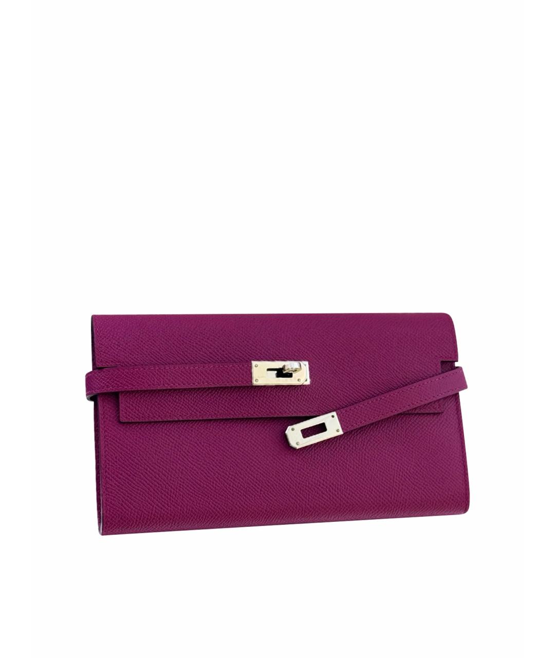HERMES Фиолетовый кожаный кошелек, фото 1