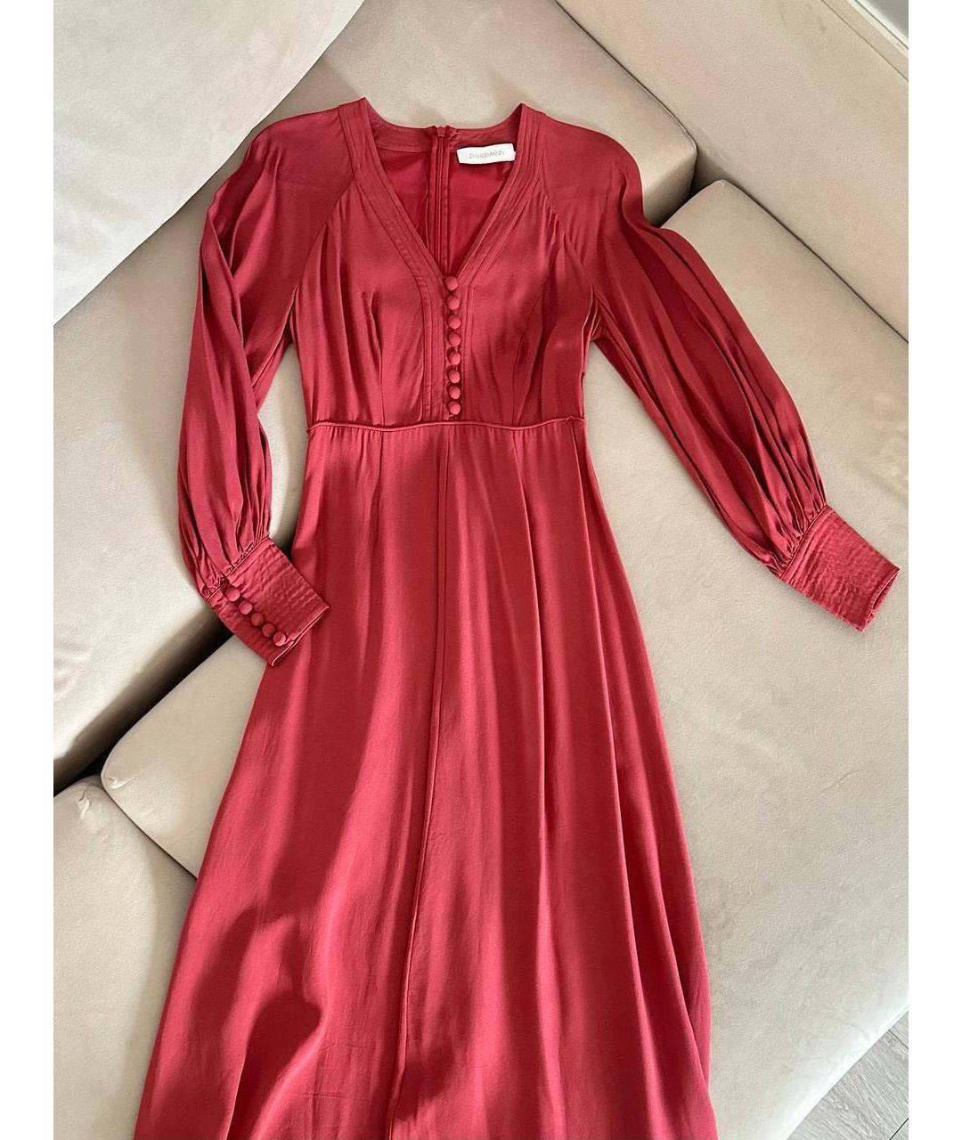 ZIMMERMANN Красное вискозное платье, фото 5