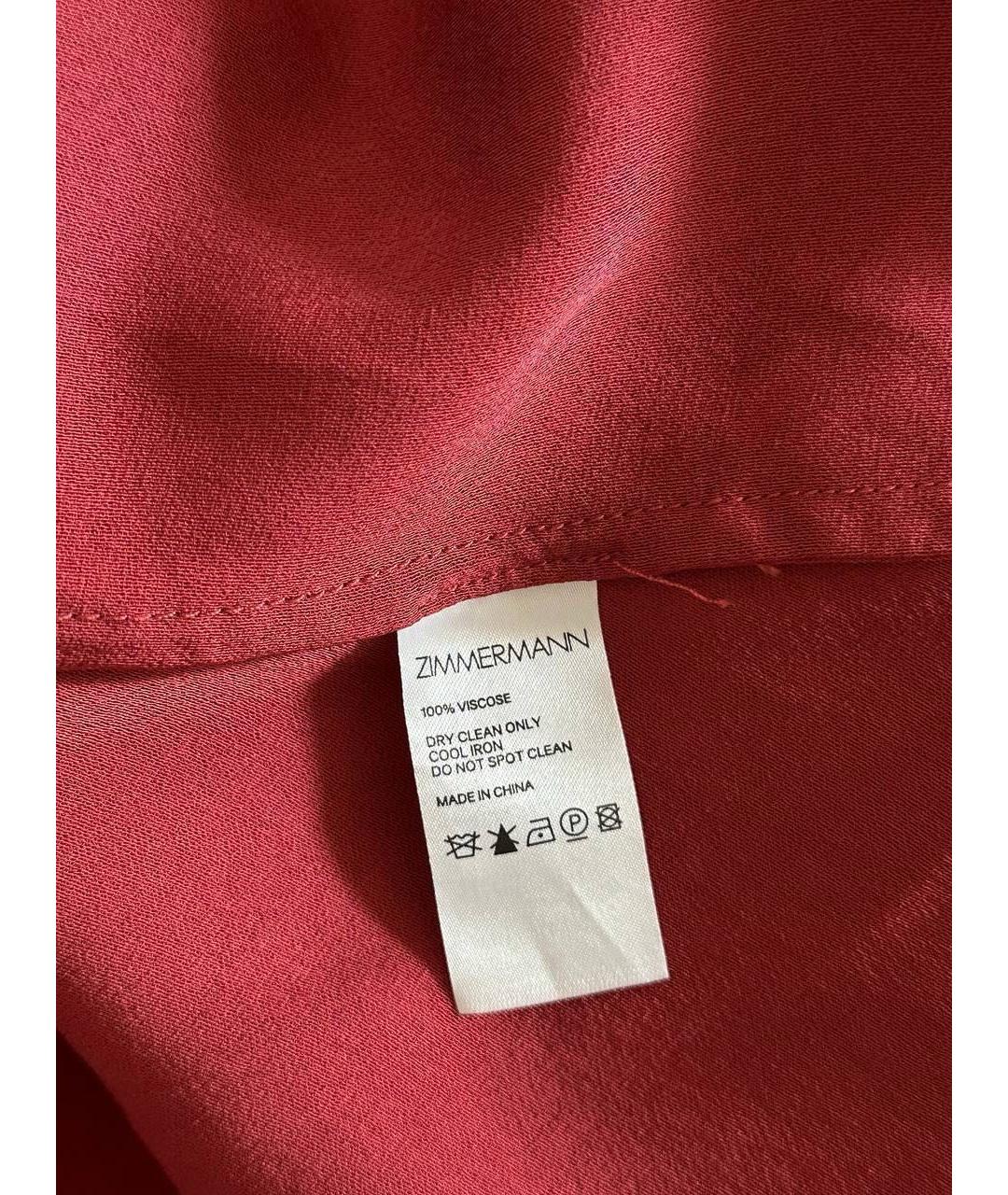 ZIMMERMANN Красное вискозное платье, фото 6