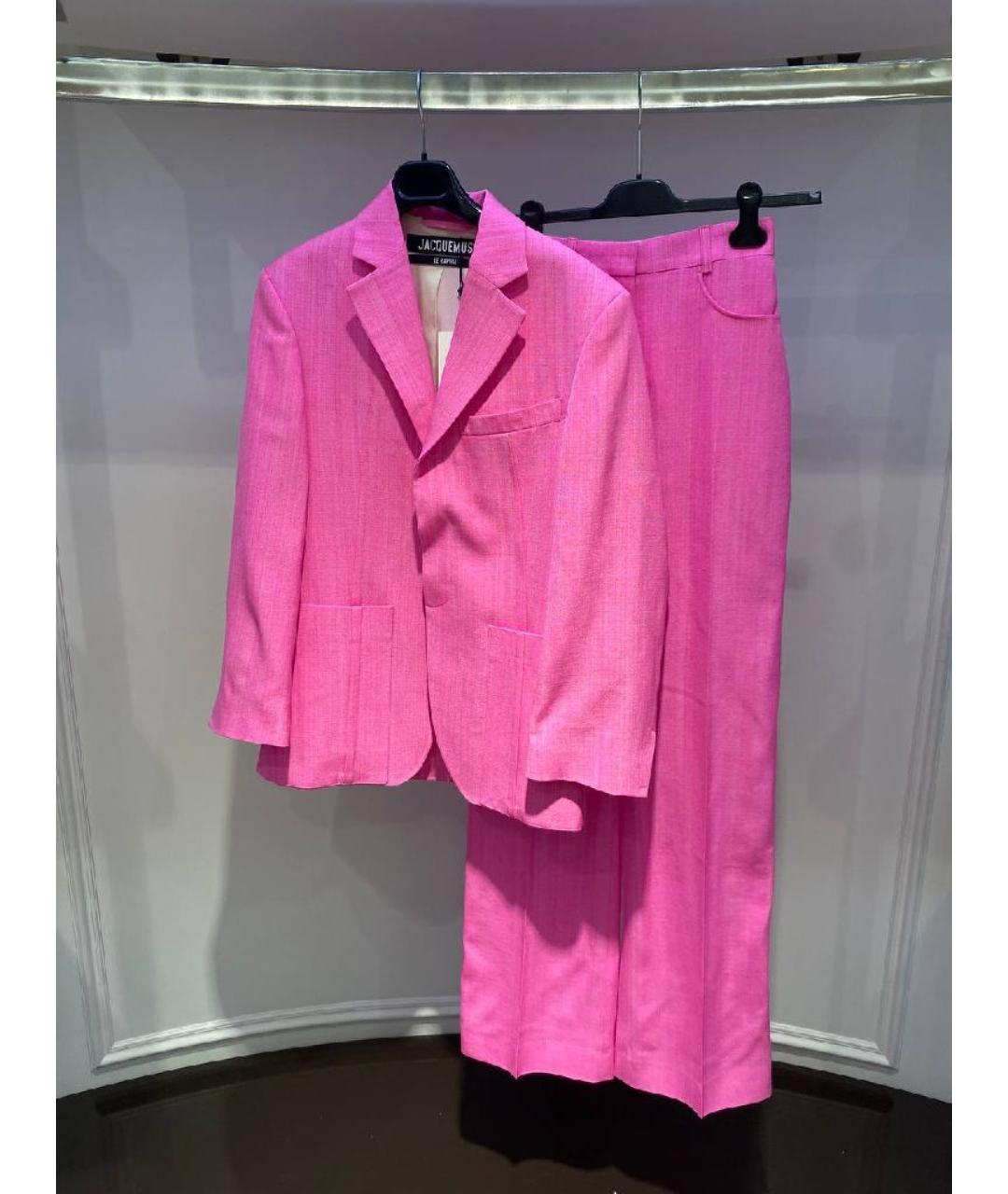 JACQUEMUS Розовый вискозный костюм с брюками, фото 7
