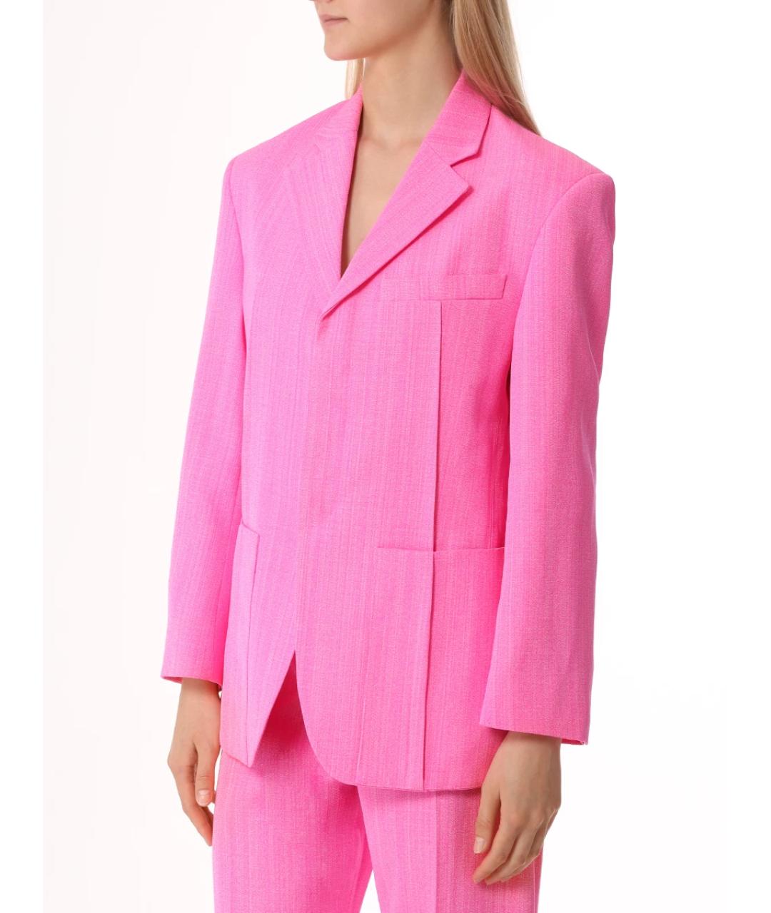 JACQUEMUS Розовый вискозный костюм с брюками, фото 5