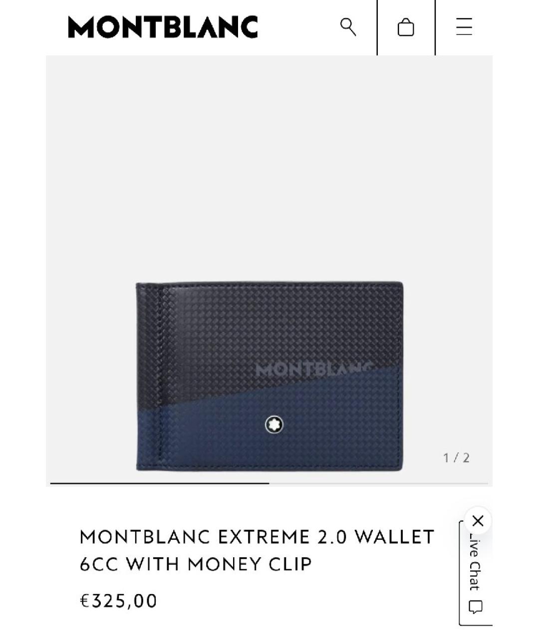 MONTBLANC Темно-синий кожаный кошелек, фото 10