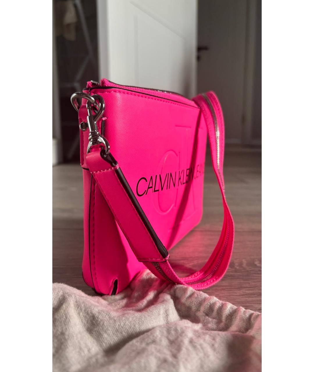 CALVIN KLEIN Розовая сумка с короткими ручками из искусственной кожи, фото 2