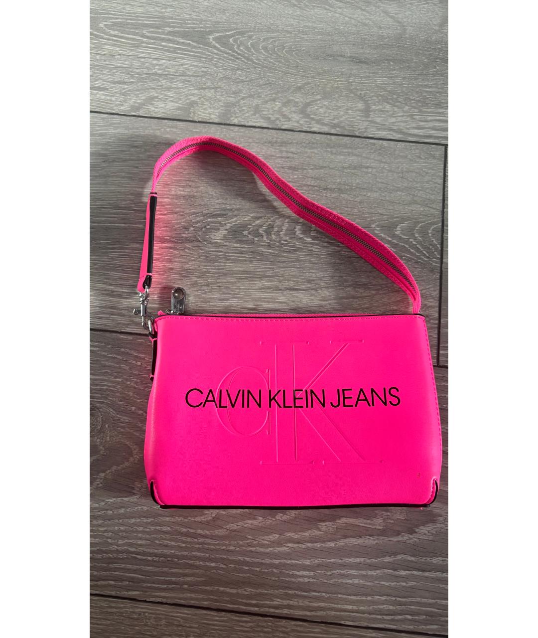 CALVIN KLEIN Розовая сумка с короткими ручками из искусственной кожи, фото 5