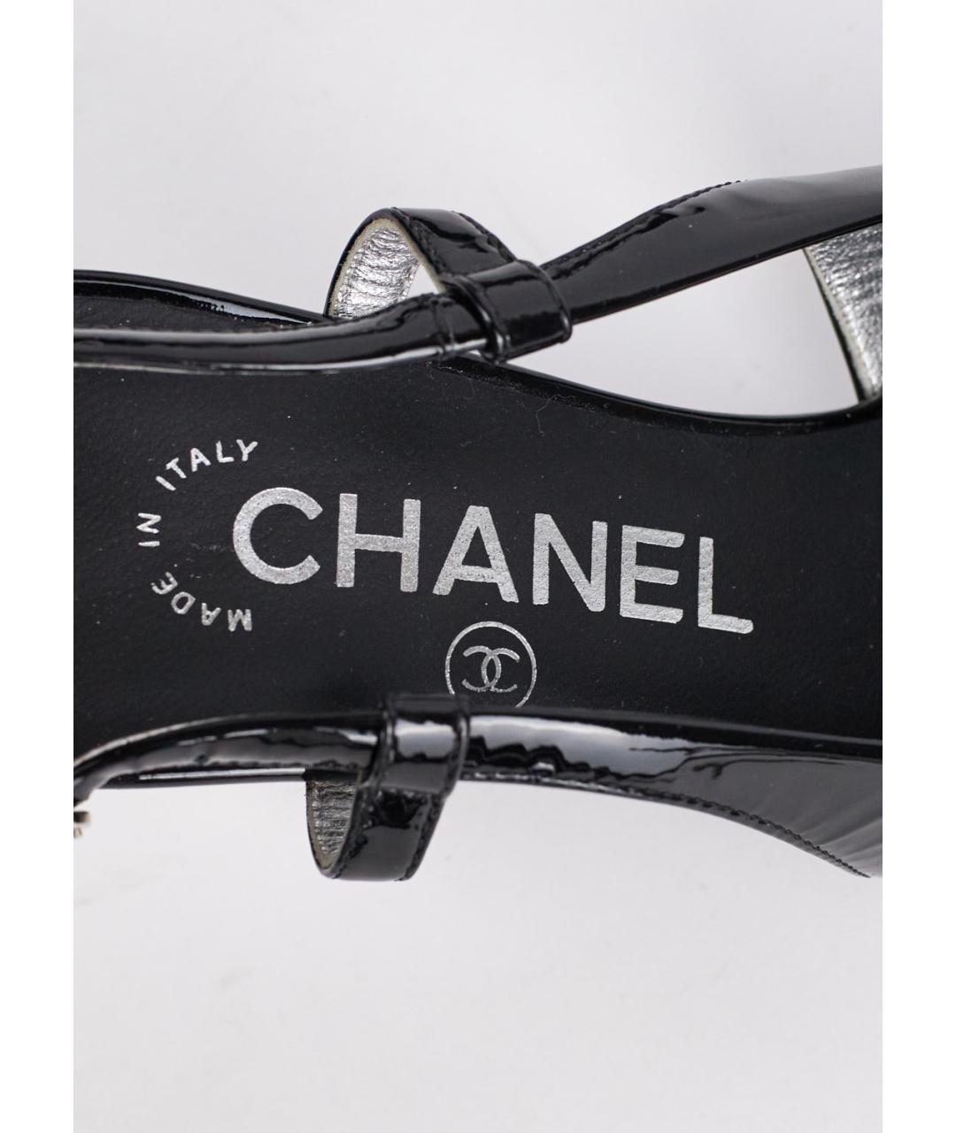 CHANEL Черные туфли из лакированной кожи, фото 5