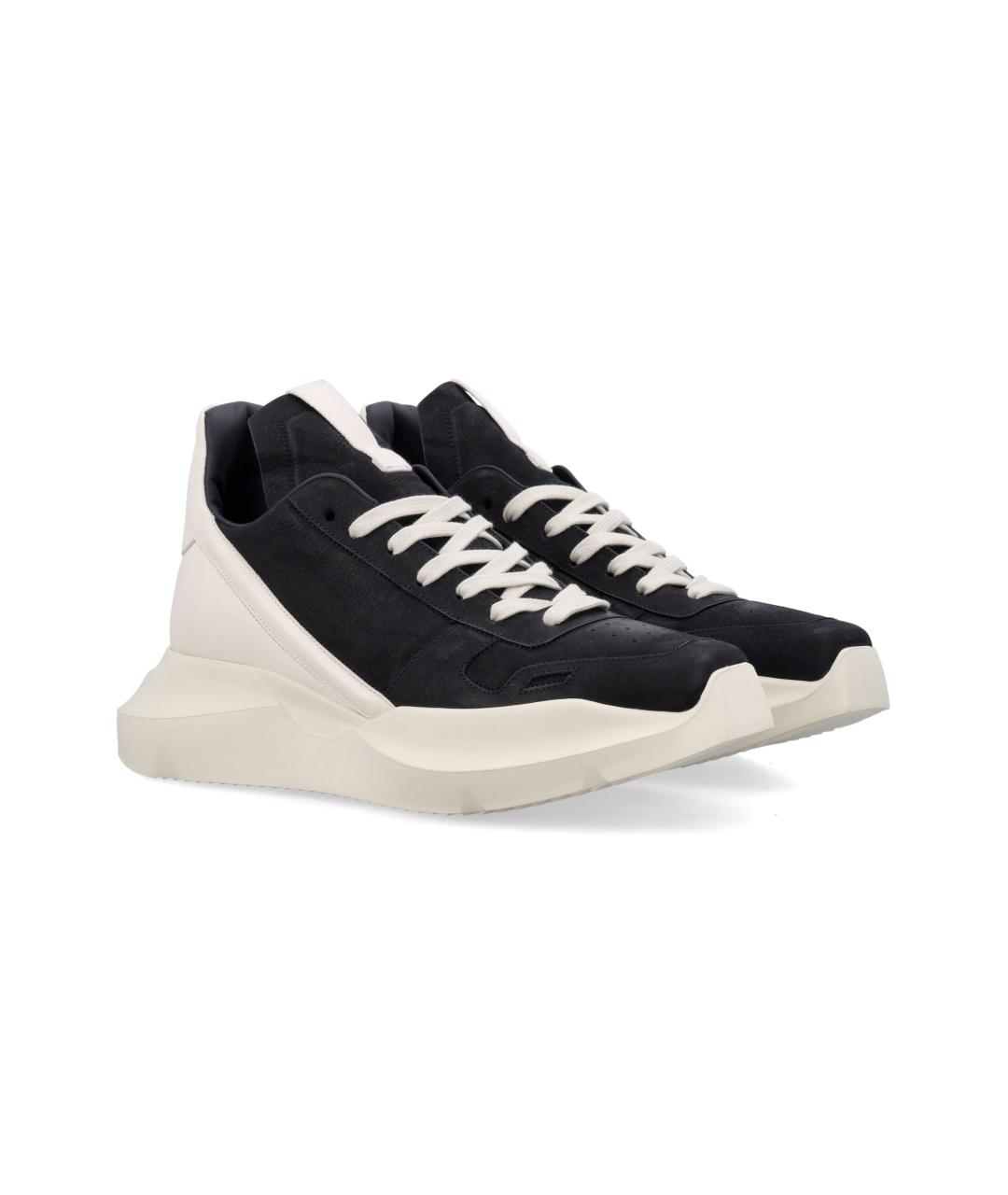 RICK OWENS Черные низкие кроссовки / кеды, фото 2