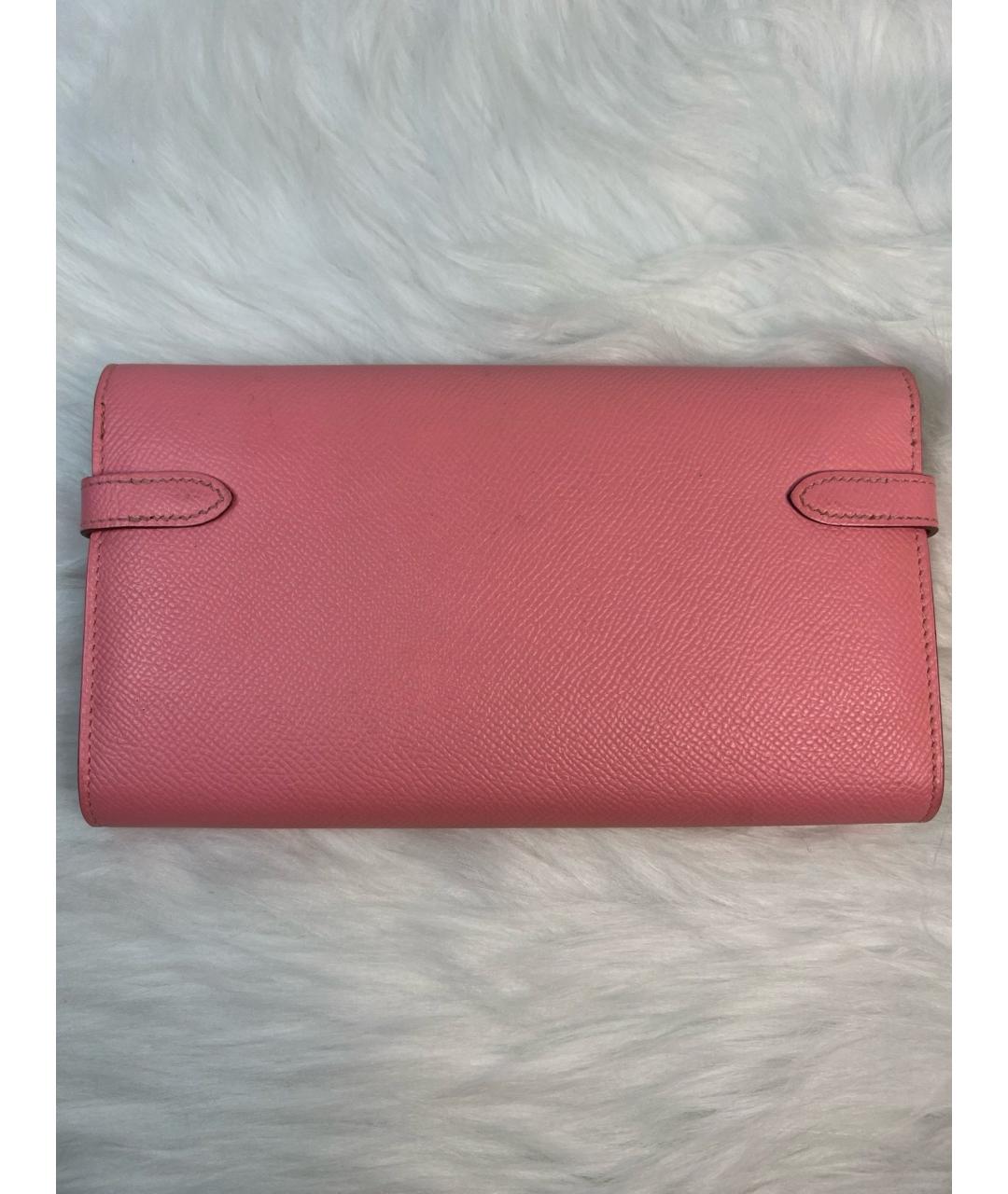 HERMES Розовый кожаный кошелек, фото 2