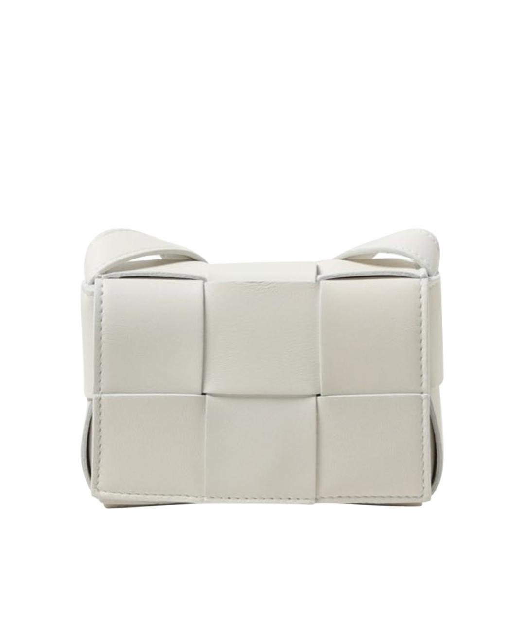 BOTTEGA VENETA Белая кожаная сумка через плечо, фото 1