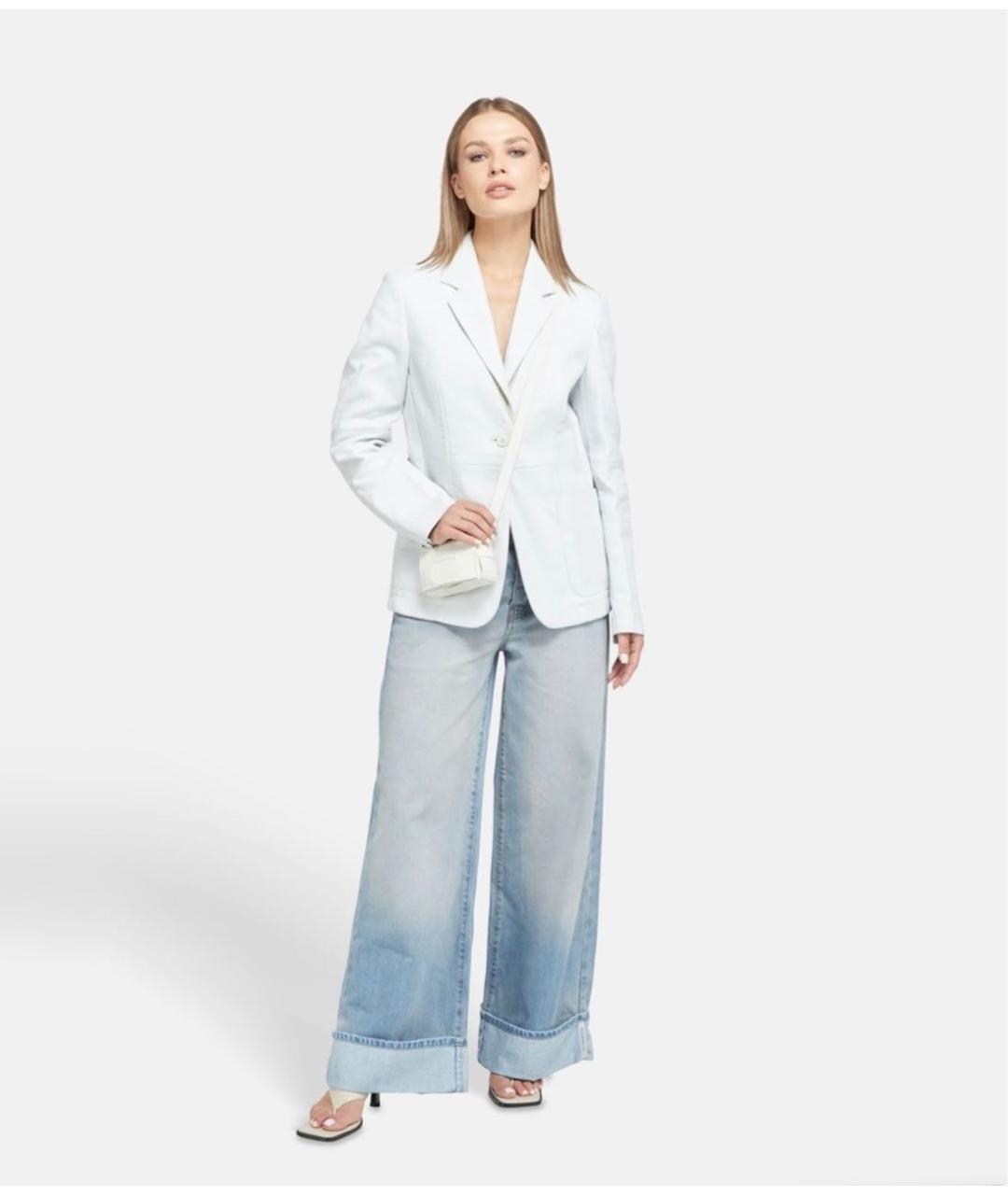 BOTTEGA VENETA Белая кожаная сумка через плечо, фото 4