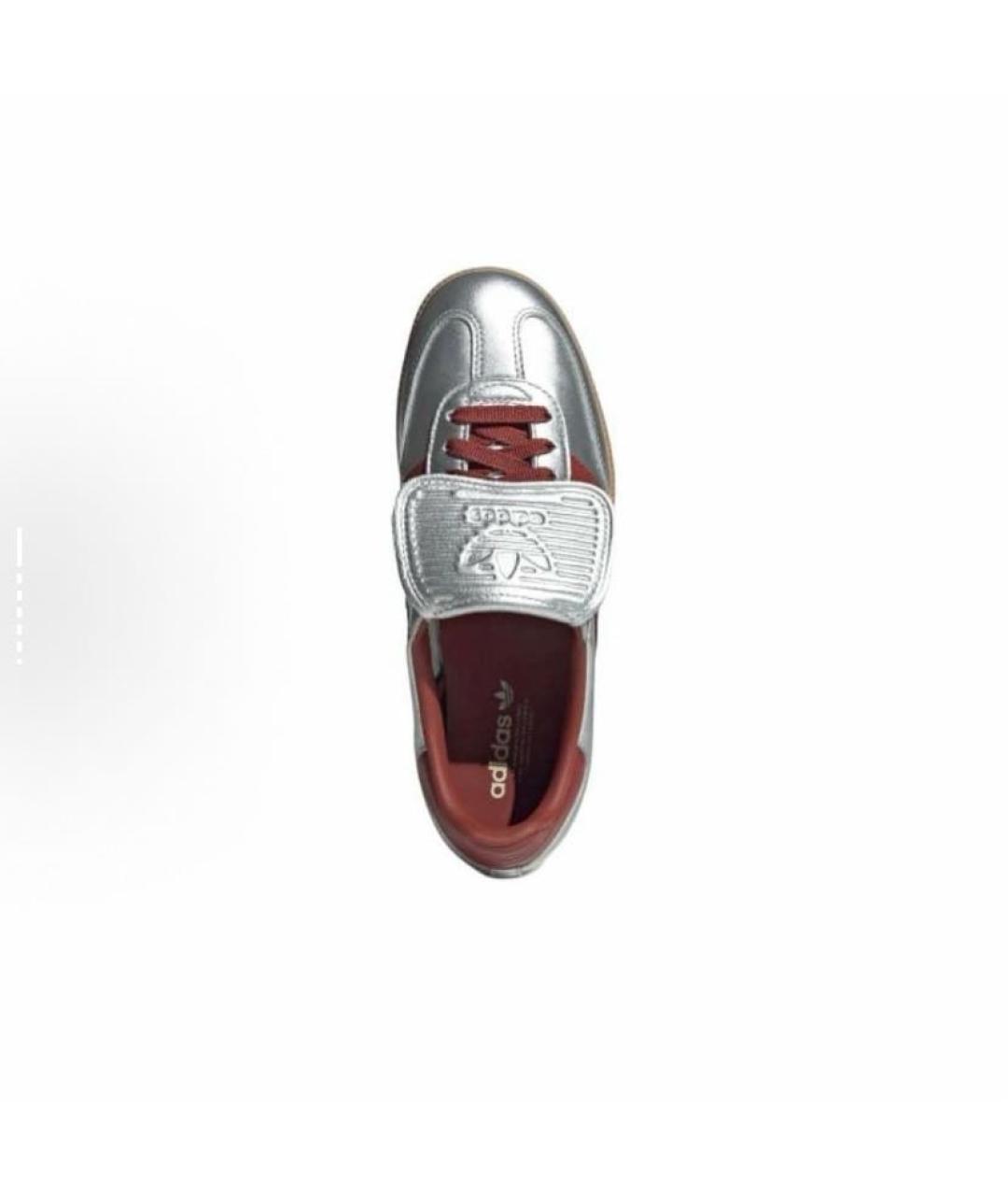 ADIDAS Серебряные кожаные кроссовки, фото 4