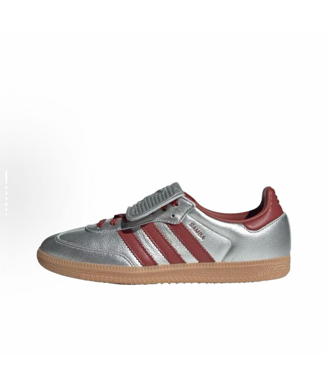 ADIDAS Серебряные кожаные кроссовки, фото 2