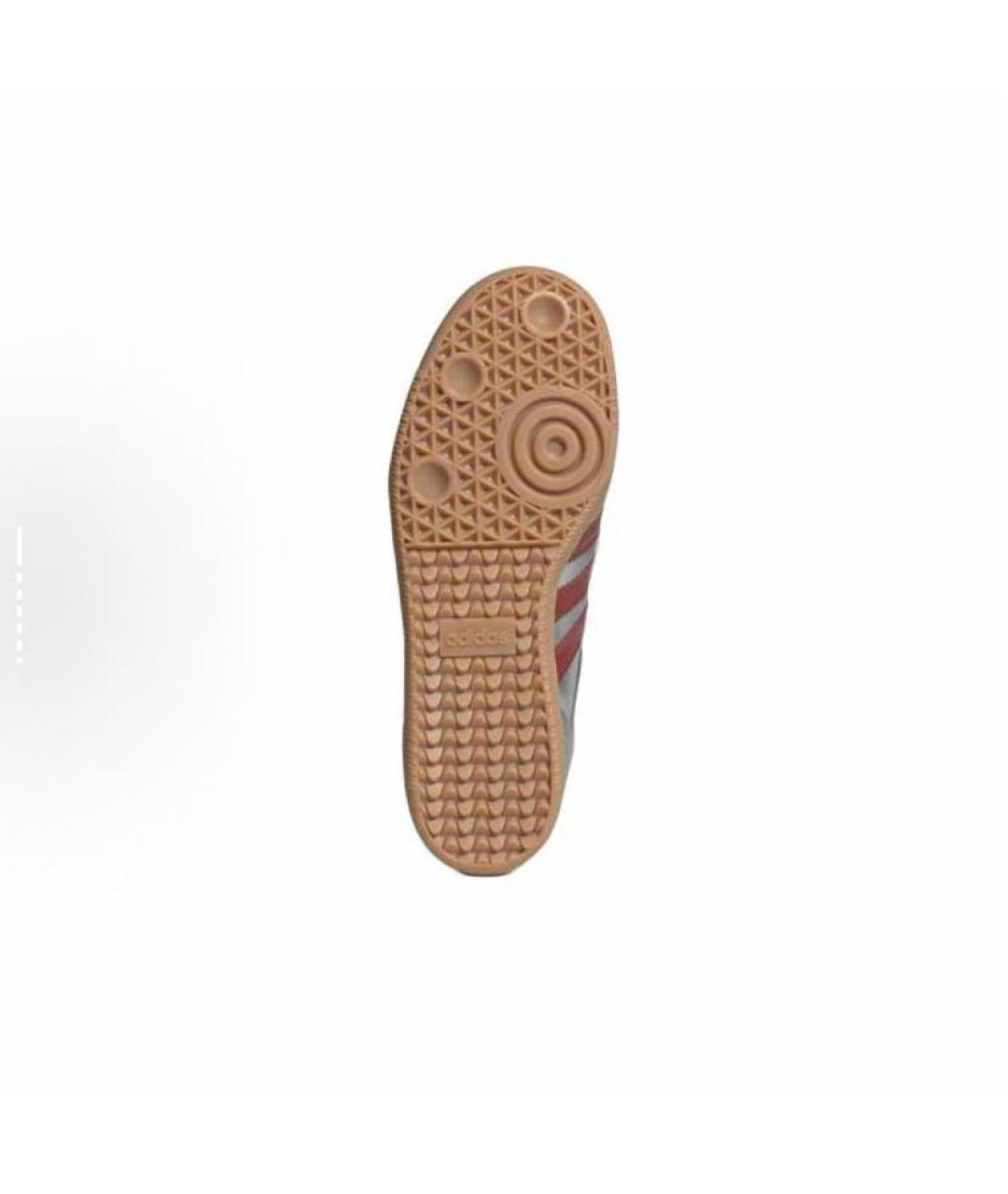 ADIDAS Серебряные кожаные кроссовки, фото 5
