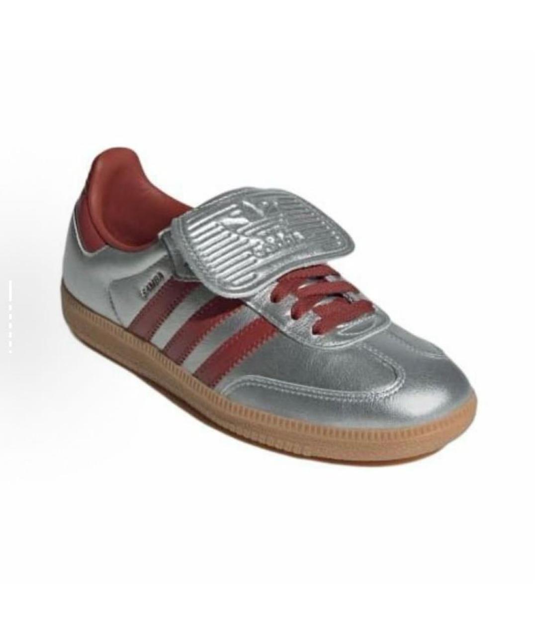 ADIDAS Серебряные кожаные кроссовки, фото 3
