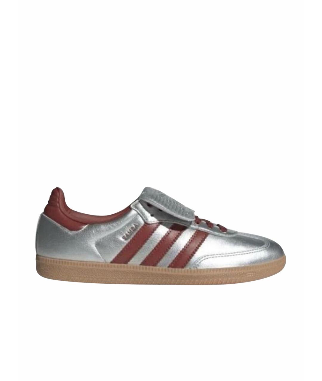 ADIDAS Серебряные кожаные кроссовки, фото 1