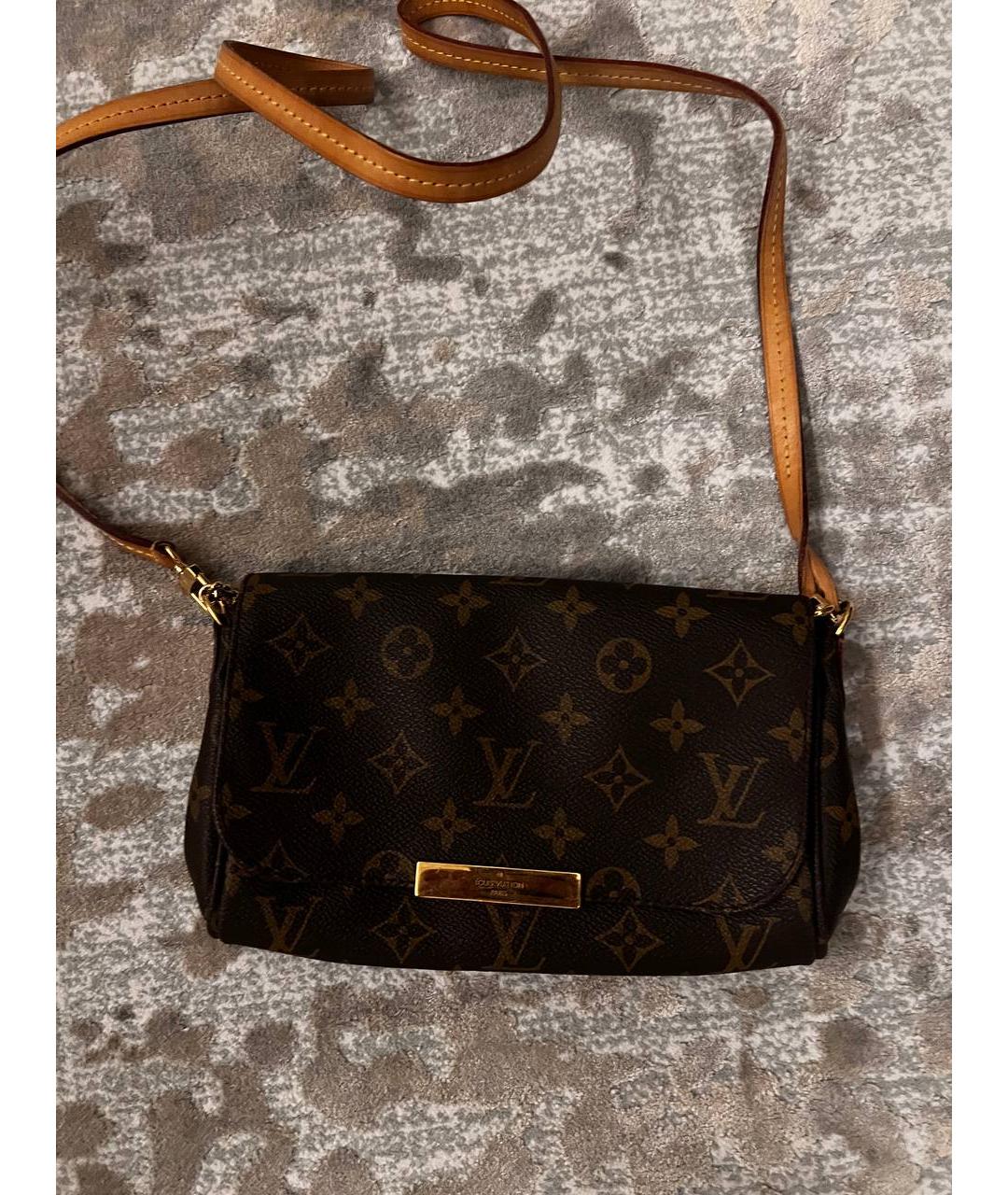 LOUIS VUITTON Коричневая кожаная сумка через плечо, фото 5