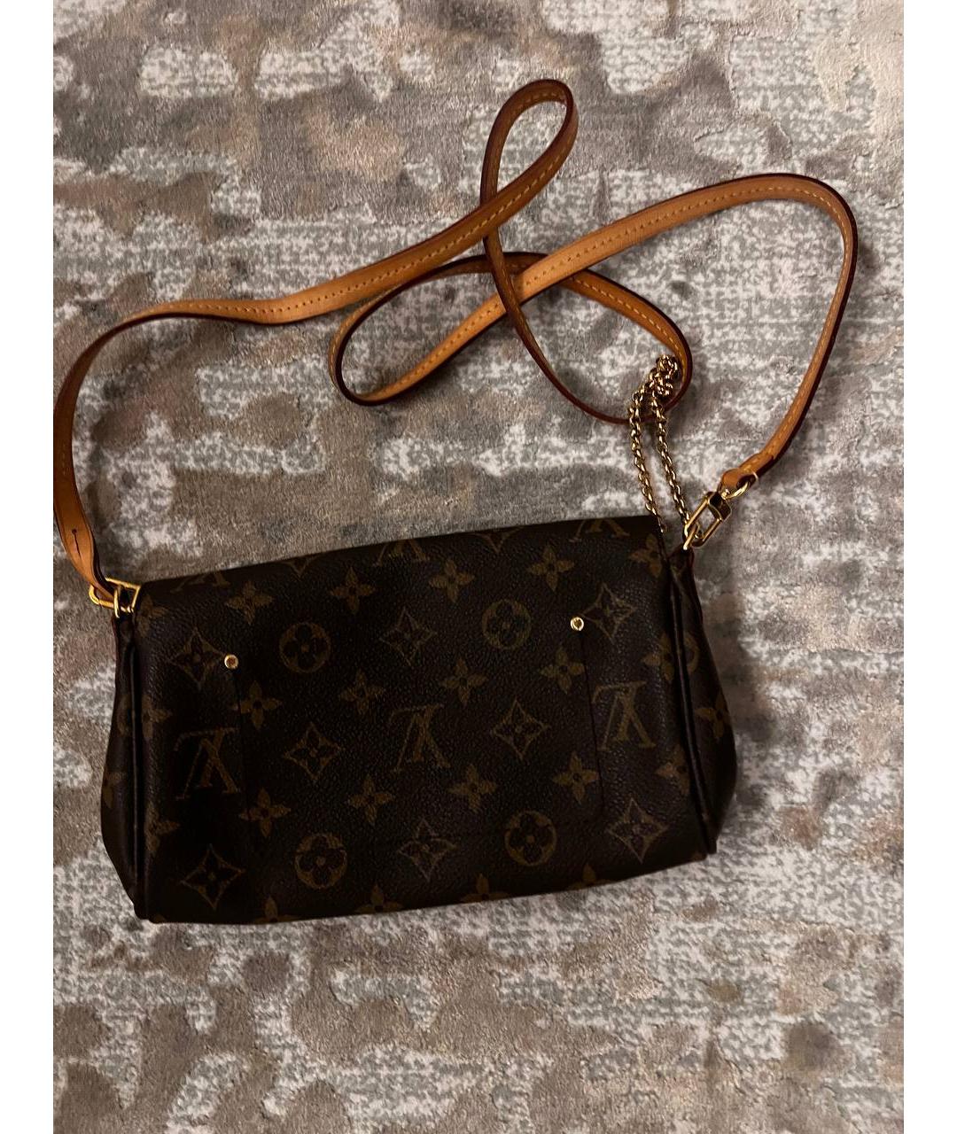 LOUIS VUITTON Коричневая кожаная сумка через плечо, фото 3